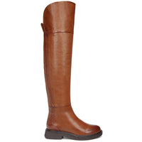 Battina Womens Leather Block Heel Over-The-Knee Boots