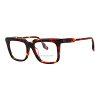 Victoria Beckham Eyeglasses Square Full Rim, Havana Red Frame and Clear Demo Lenses Lens VB2628609