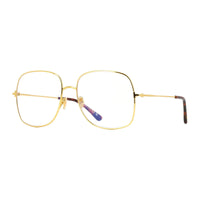 Tom Ford Tom Ford Eyeglasses Square Full Rim, Shiny Rose Gold Frame and Clear Blue Light Block Lens FT6048-B028