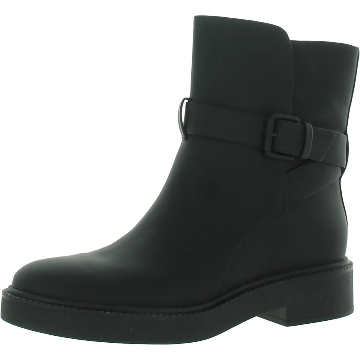 Kaelyn Womens Pull On Waterproof Ankle Boots 10 Medium Black Leather
