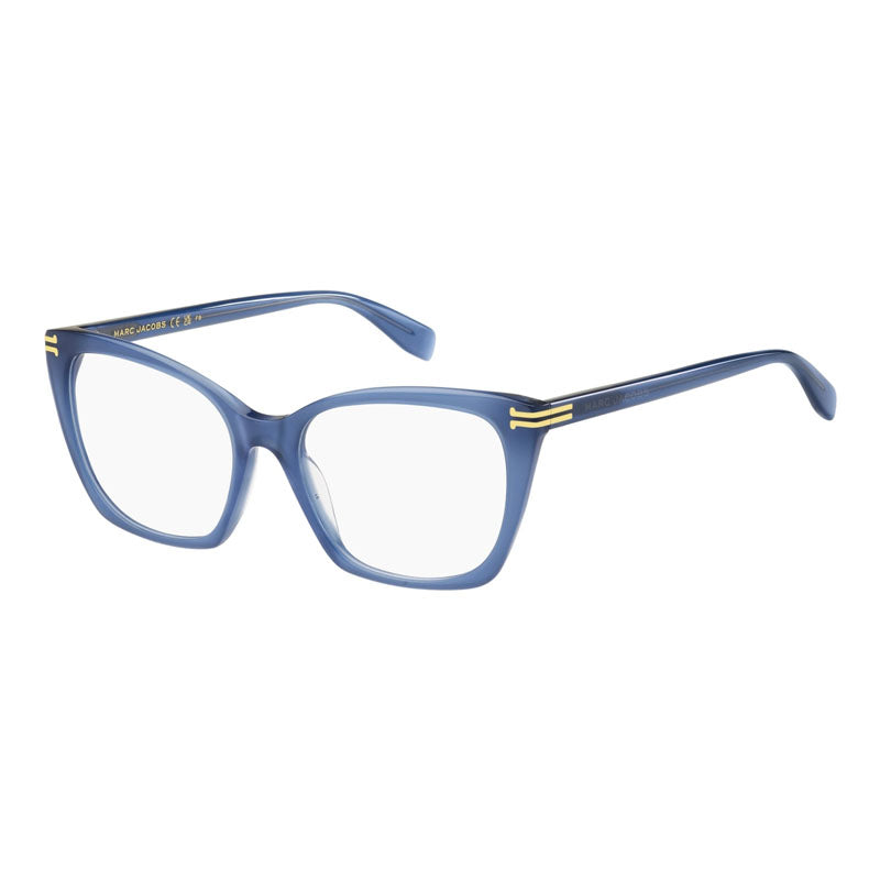 Marc Jacobs Eyeglasses Cat Eye Full Rim, Shiny Blue Frame and Clear Demo Lenses Lens MJ10960PJP00