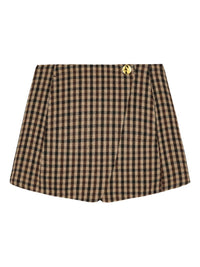Ganni Women Checked Wool Mini Skirt