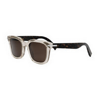 Dior Dior Sunglasses Square Full Rim, Transparent Beige/Dark Havana Frame and Brown Lens DIORBLACKSUITS10I78F0