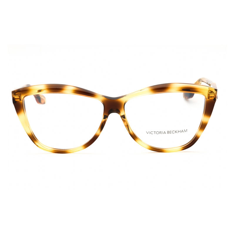 Victoria Beckham Eyeglasses Cat Eye Full Rim, Blonde Havana Frame and Clear Demo Lenses Lens VB2627222