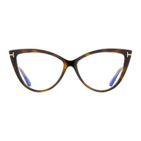 Tom Ford Eyeglasses Cat Eye Full Rim, Black Frame and Clear Blue Light Block Lens FT5843-B005