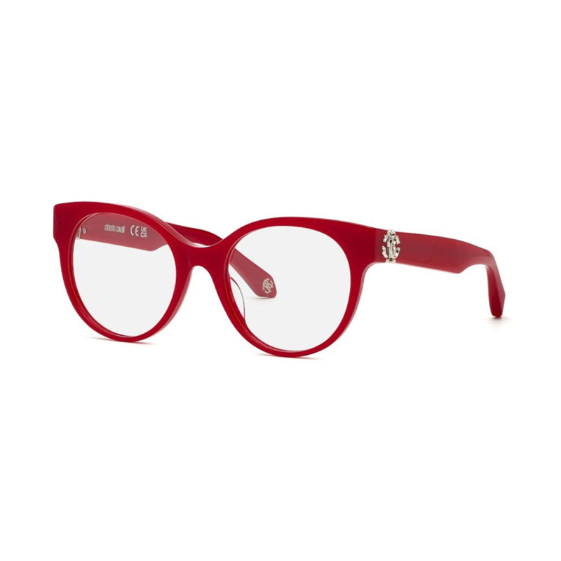 Roberto Cavalli Roberto Cavalli Eyeglasses Round Full Rim, Black Frame and Clear Demo Lenses Lens VRC027M0700