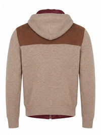 Brunello Cucinelli Men Suede And Cashmere Knit Hooded Bomber Jacket