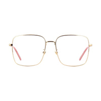 Gucci Gucci Eyeglasses Aviator Full Rim, Gold Frame and Clear Demo Lenses Lens GG0445O001