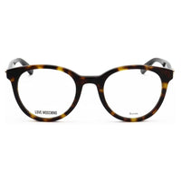 Moschino Eyeglasses Round Full Rim, Black Frame and Clear Demo Lenses Lens MOL518080700