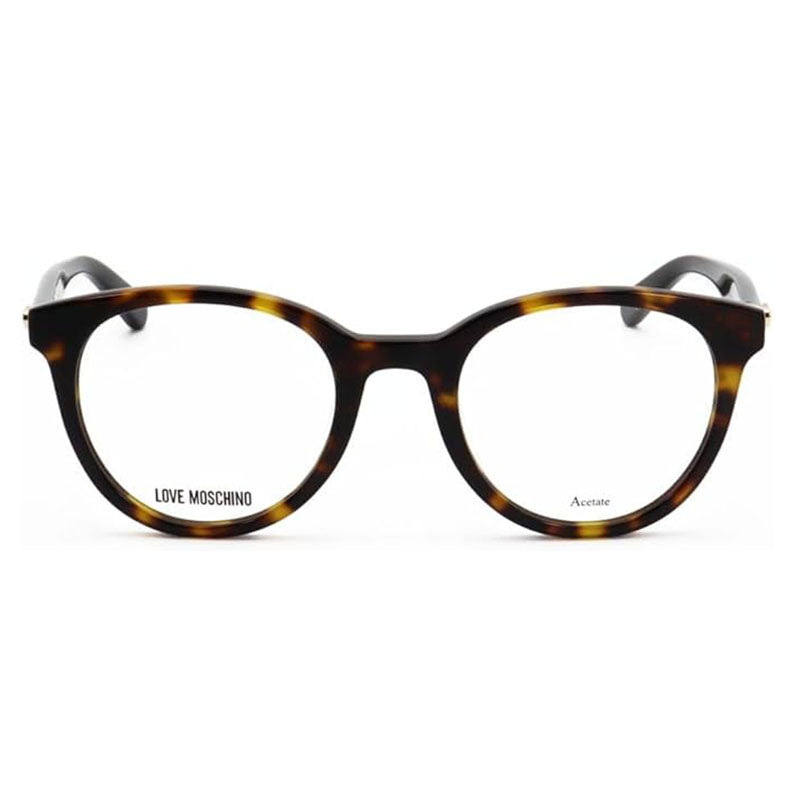 Moschino Eyeglasses Round Full Rim, Black Frame and Clear Demo Lenses Lens MOL518080700