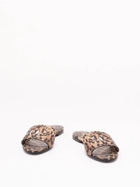 Dolce & Gabbana Women Leo-Print Calfskin Flat Slides
