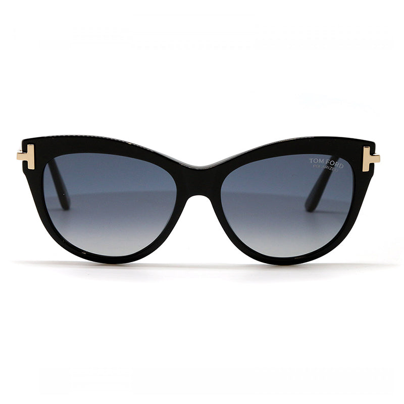 Tom Ford Tom Ford FT0821 01D Shiny Black with Rose Gold/Polarized Gradient Smoke