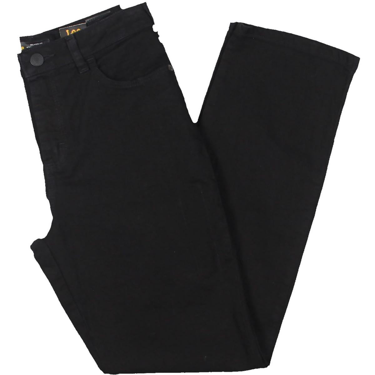 Womens Relaxed Fit Mid-Rise Straight Leg Jeans