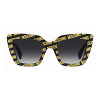 Moschino Sunglasses Cat Eye Full Rim, Pattern Black Frame and Dark Grey Gradient Lens MOS148/S07RM9O