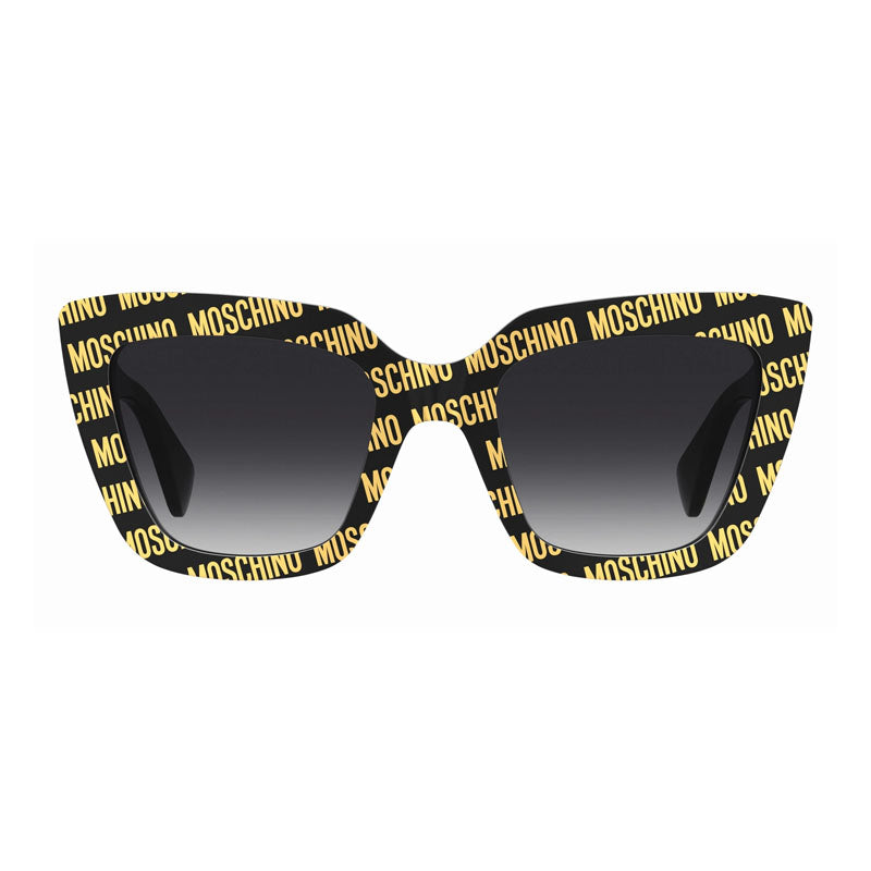 Moschino Sunglasses Cat Eye Full Rim, Pattern Black Frame and Dark Grey Gradient Lens MOS148/S07RM9O