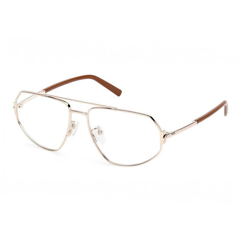 MCM Eyeglasses Aviator Full Rim, Pale Gold Frame and Clear Demo Lenses Lens MW5014-H032