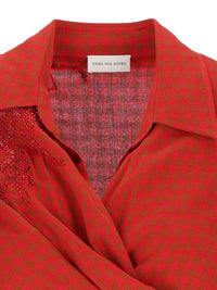 Dries Van Noten Women Wrap Shirt With Embroidery