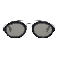 Fendi Sunglasses Oval Full Rim, Shiny Black Frame and Smoke Lens FE40094I01A