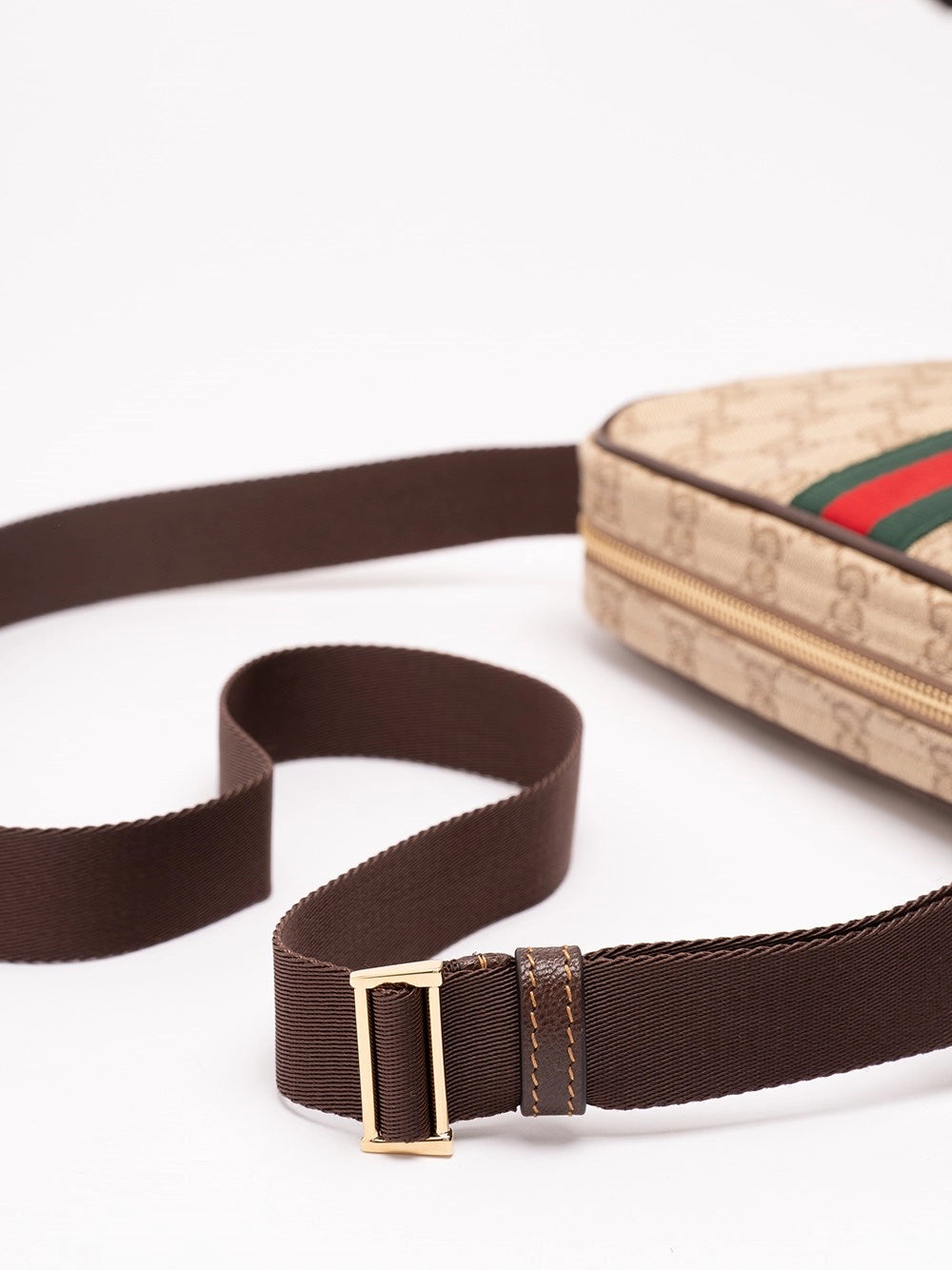 Gucci Men `Gg Coated Web` Crossbody Bag