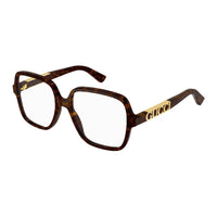 Gucci Eyeglasses Square Full Rim, Havana Frame and Clear Demo Lens Lens GG1193OA002
