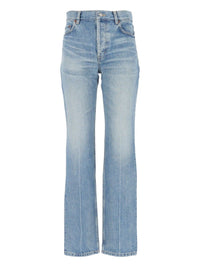 Saint Laurent Saint Laurent Women Straight Jeans In Authentic Medium Blue Denim