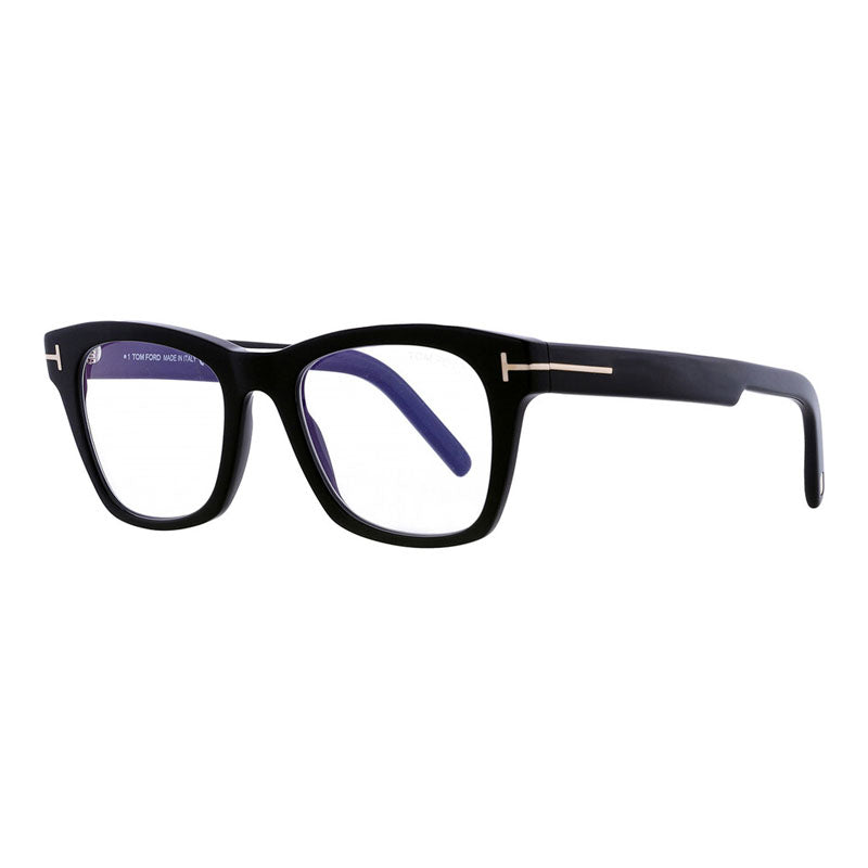 Tom Ford Eyeglasses Square Full Rim, Black Frame and Clear Blue Light Block Lens FT5886-B001