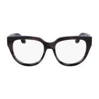 Victoria Beckham Eyeglasses Rectangle Full Rim, Striped Grey Frame and Clear Demo Lenses Lens VB2674036