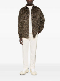 Palm Angels Men `Classic Logo` Animalier Overshirt