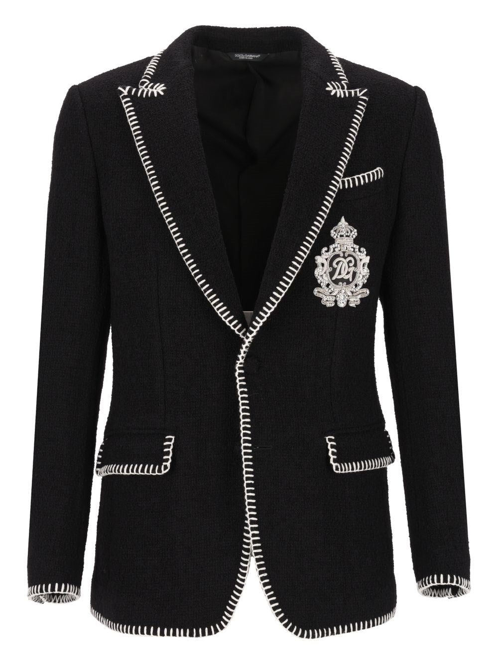 Dolce & Gabbana Men Single-Breasted Blazer With Embroidery