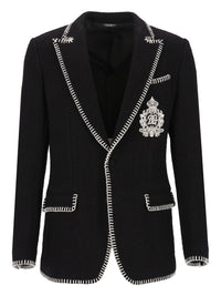 Dolce & Gabbana Men Single-Breasted Blazer With Embroidery