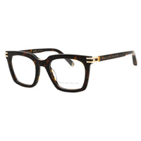 Philipp Plein Eyeglasses Square Full Rim, Shiny Dark Havana Frame and Clear Demo Lenses Lens VPP115M0722