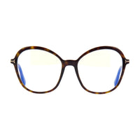 Tom Ford Eyeglasses Cat Eye Full Rim, Shiny Black Frame and Clear Blue Light Block Lens FT5577-B001