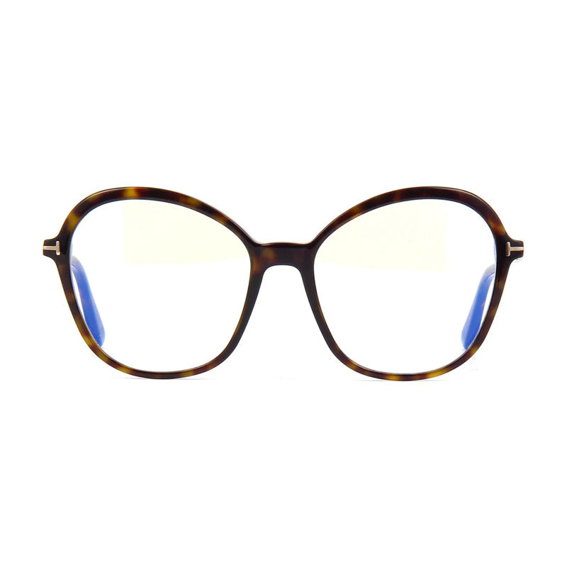 Tom Ford Eyeglasses Cat Eye Full Rim, Shiny Black Frame and Clear Blue Light Block Lens FT5577-B001