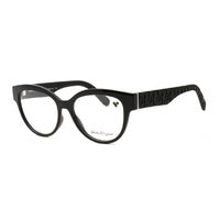 Salvatore Ferragamo Eyeglasses Cat Eye Full Rim, Havana Frame and Clear Demo Lenses Lens SF2957E240