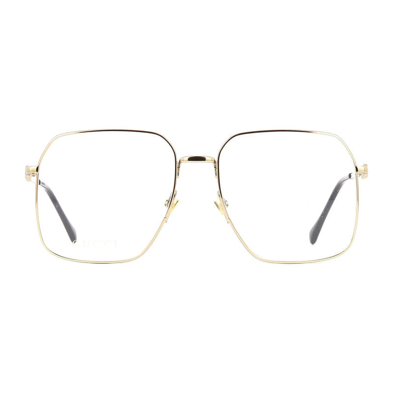 Gucci Gucci Eyeglasses Square Full Rim, Gold Frame and Clear Demo Lenses Lens GG0952O002