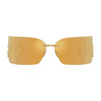 Dolce & Gabbana Sunglasses Square Rimless, Gold Frame and Brown with Gold Mirror Lens DG231902/5A