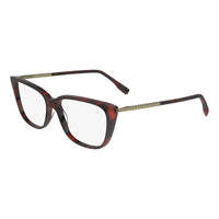 Lacoste Eyeglasses Cat Eye Full Rim, Havana Red Frame and Clear Demo Lenses Lens L2939615