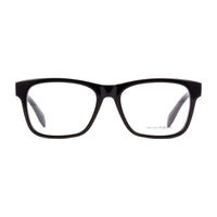 Alexander McQueen Eyeglasses Square Full Rim, Shiny Black Frame and Clear Demo Lens Lens AM0307O001