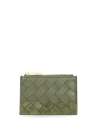 Bottega Veneta Women Woven Card Holder With Zip