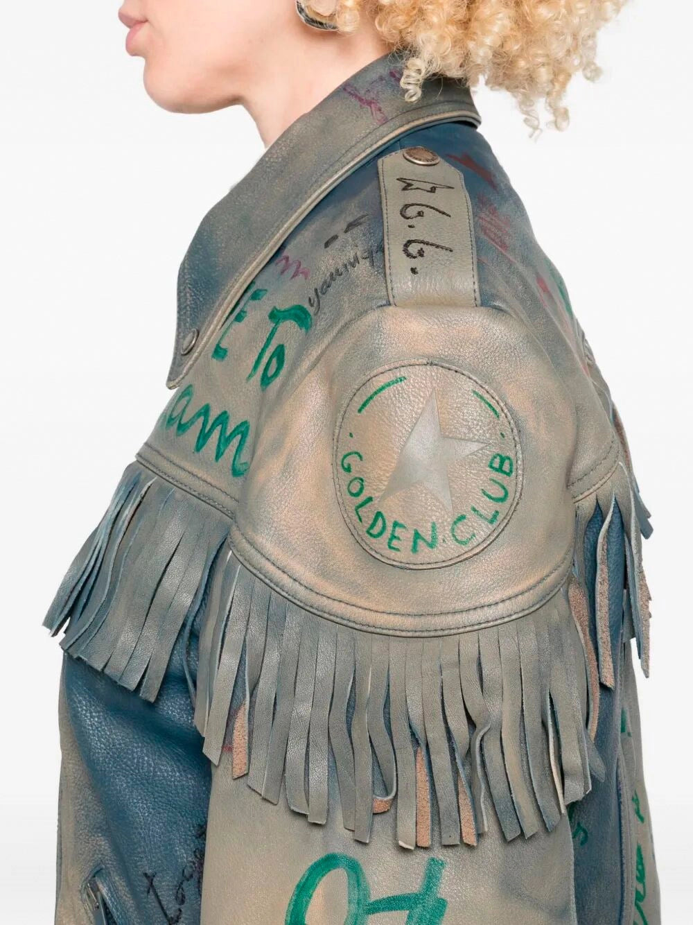 Golden Goose Women `Journey` Full Zip Jacket `Olimpia` Lettering