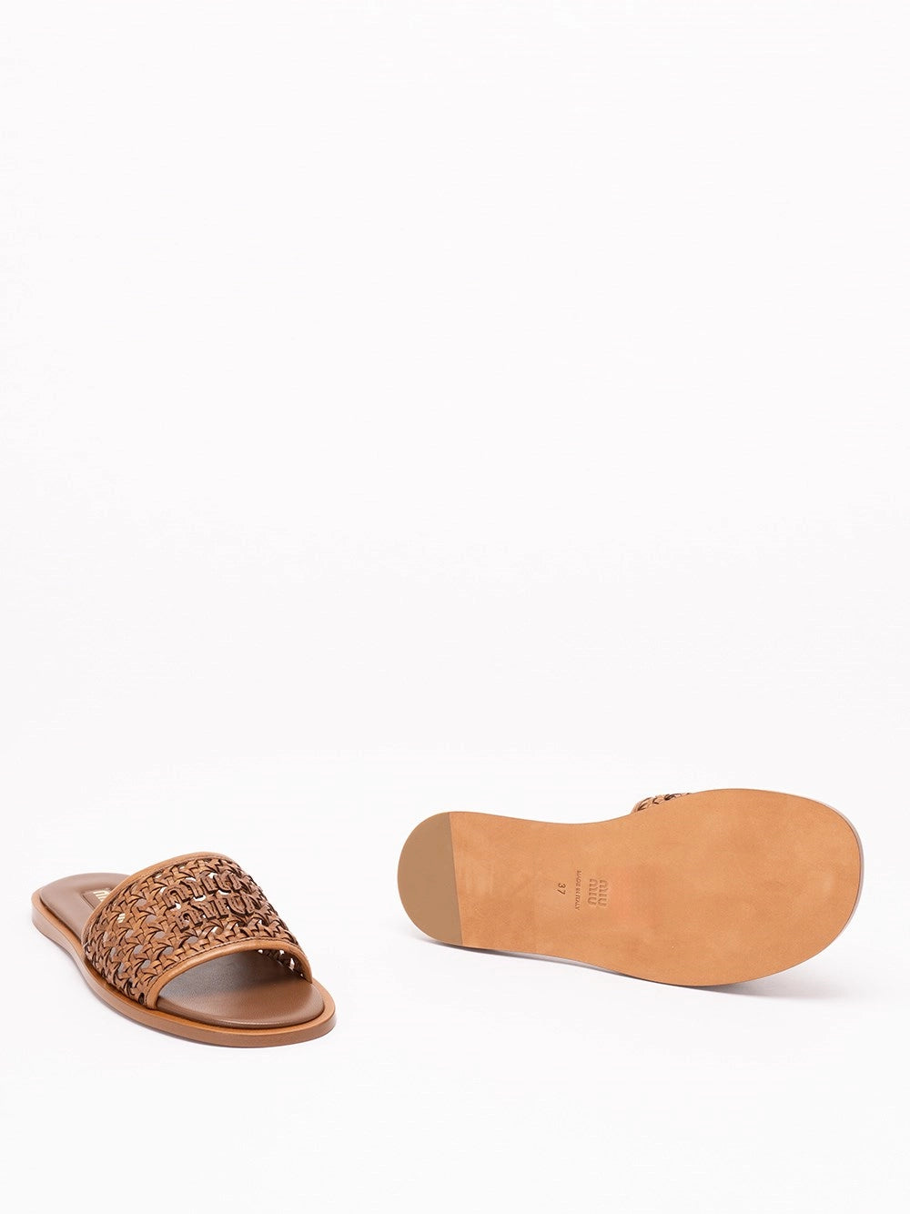 Miu Miu Women Woven Slide Sandals