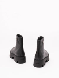 Prada Women Leather Zipper Booties