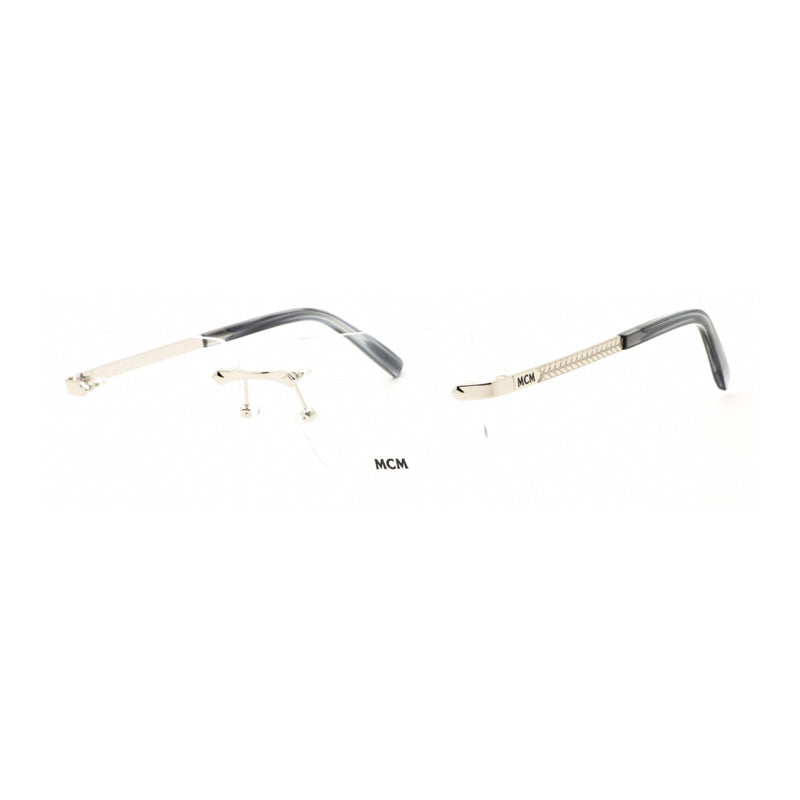 MCM MCM Eyeglasses Rectangle Rimless, Shiny Palladium Frame and Clear Demo Lenses Lens MW5018-H016