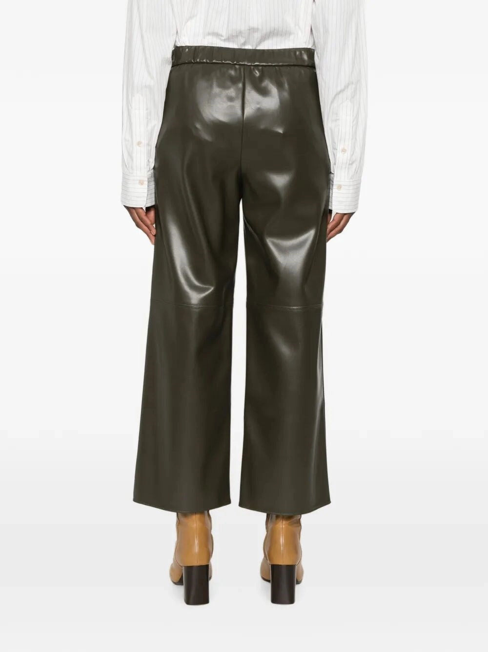 Max mara Max Mara Women Maxmara `S Leather-Look Cropped Pants