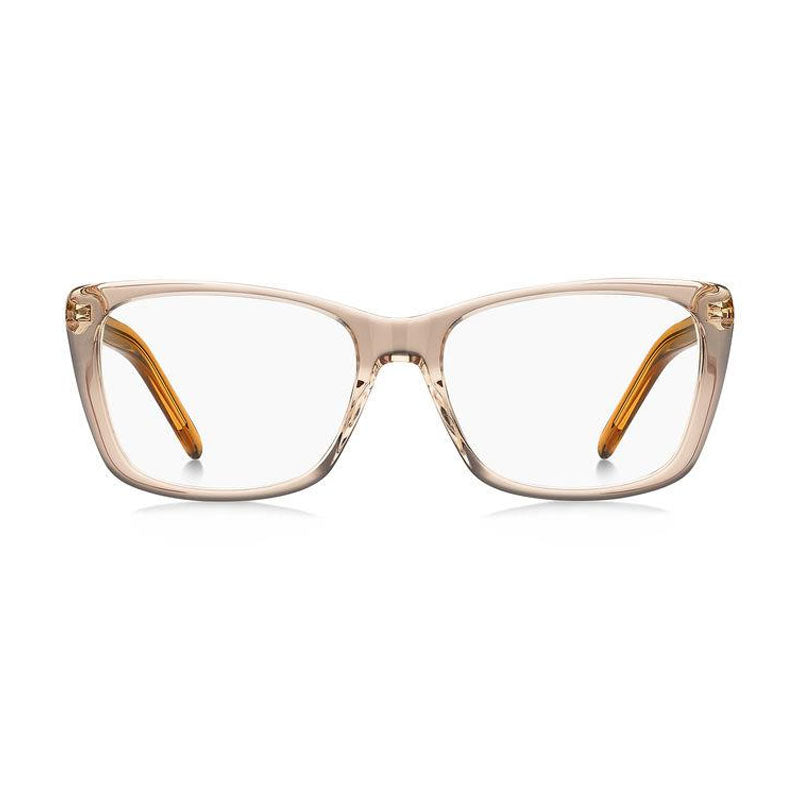 Marc Jacobs Eyeglasses Square Full Rim, Transparent Orange Beige Frame and Clear Demo Lenses Lens MARC5980R8300