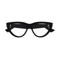 Bottega Veneta Eyeglasses Cat Eye Full Rim, Black Frame and Clear Demo Lenses Lens BV1193O001