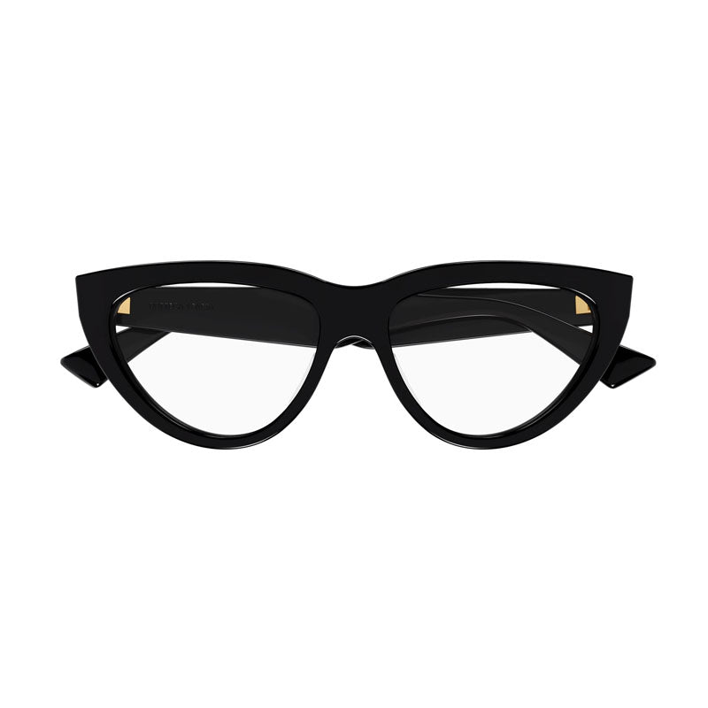 Bottega Veneta Eyeglasses Cat Eye Full Rim, Black Frame and Clear Demo Lenses Lens BV1193O001