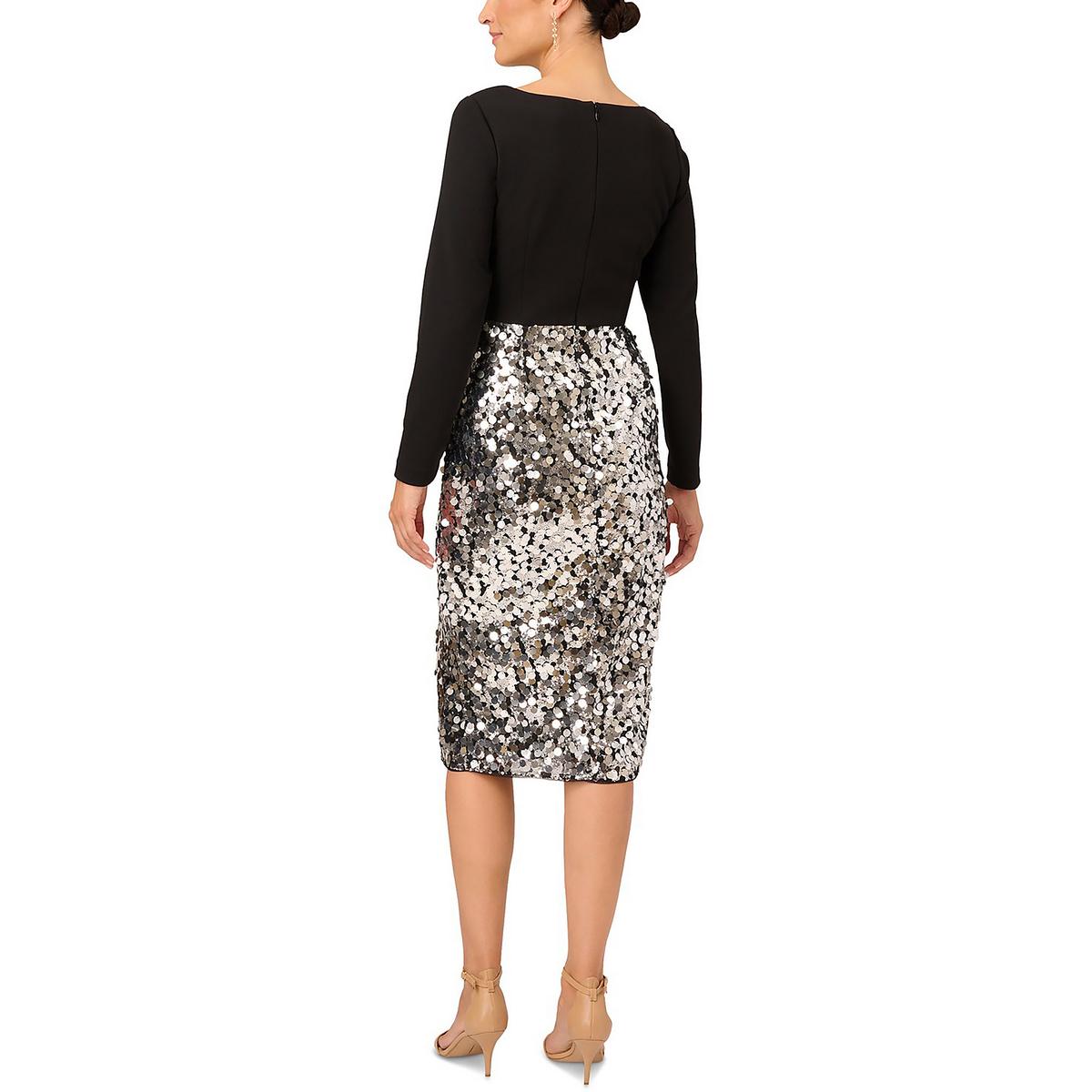 Womens Sequined Split Neck Cocktail And Party Dress