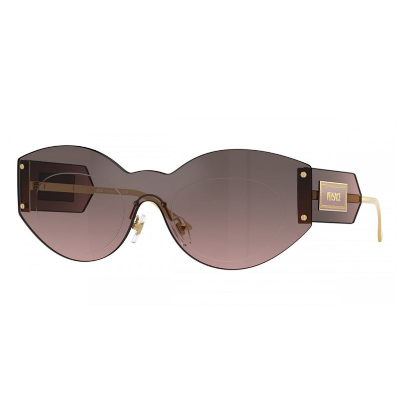 Versace Versace Geometric Rimless, with a Gold frame and Pink Gradient Grey with Silver Mirror lens.