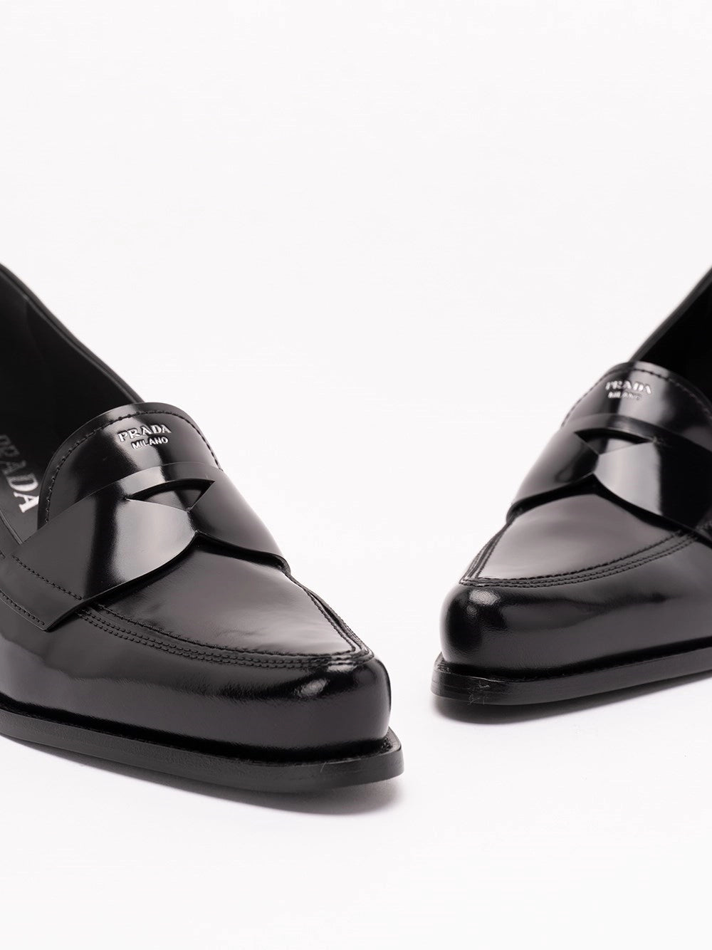 Prada Women Brushed Leather Loafers